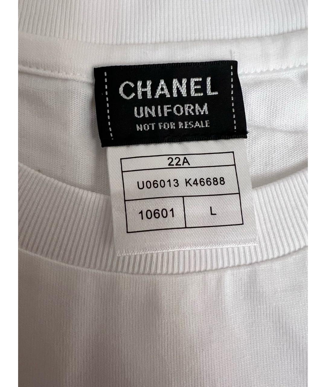 CHANEL Белая хлопковая футболка, фото 3