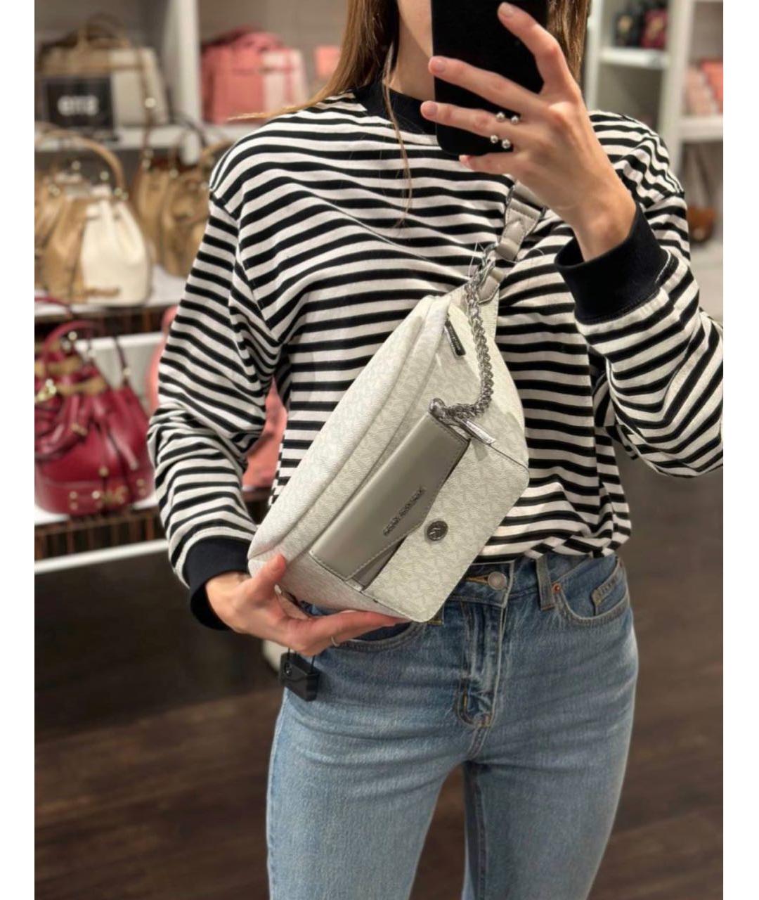 MICHAEL MICHAEL KORS Белая поясная сумка, фото 8