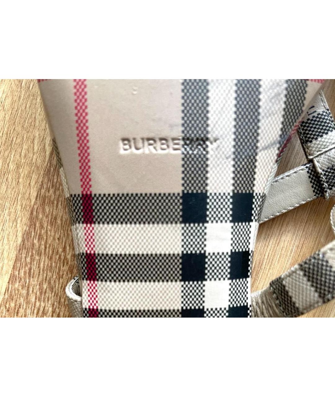 BURBERRY Бежевые кожаные сандалии, фото 5