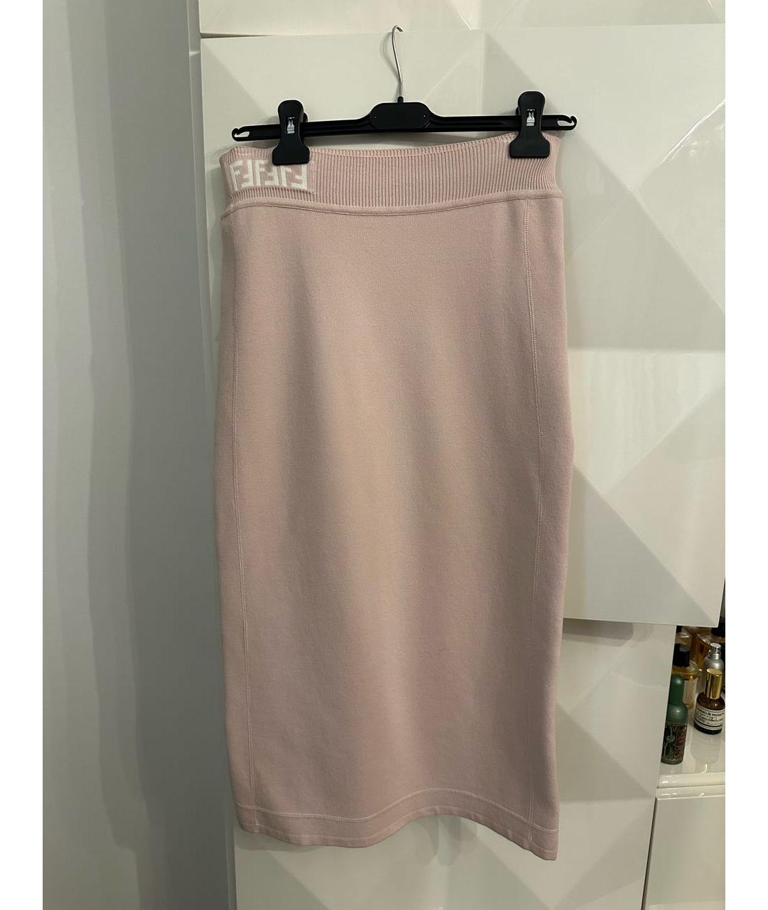 FENDI Розовая юбка миди, фото 7
