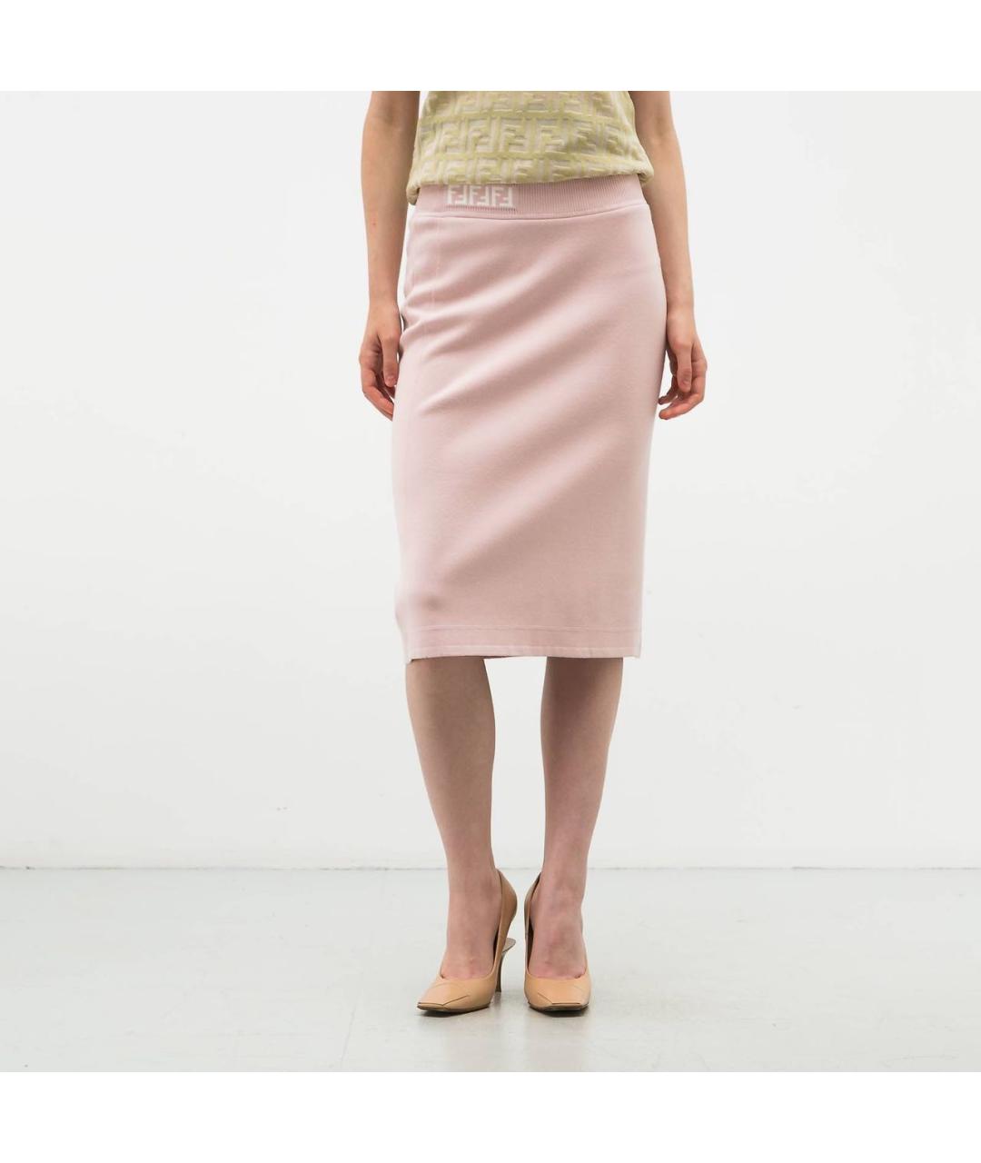 FENDI Розовая юбка миди, фото 6