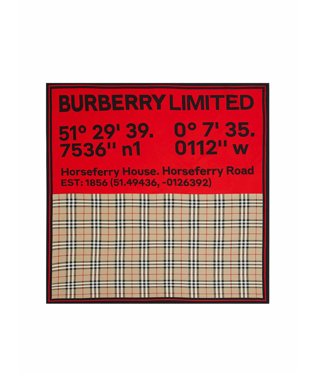 BURBERRY Мульти шелковый платок, фото 1