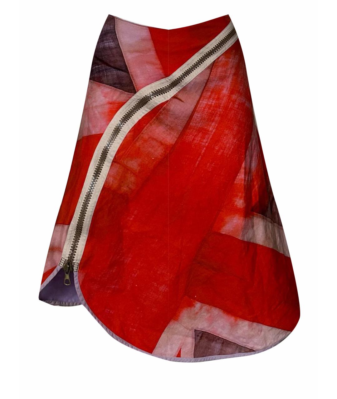 VIVIENNE WESTWOOD Красная хлопковая юбка миди, фото 1