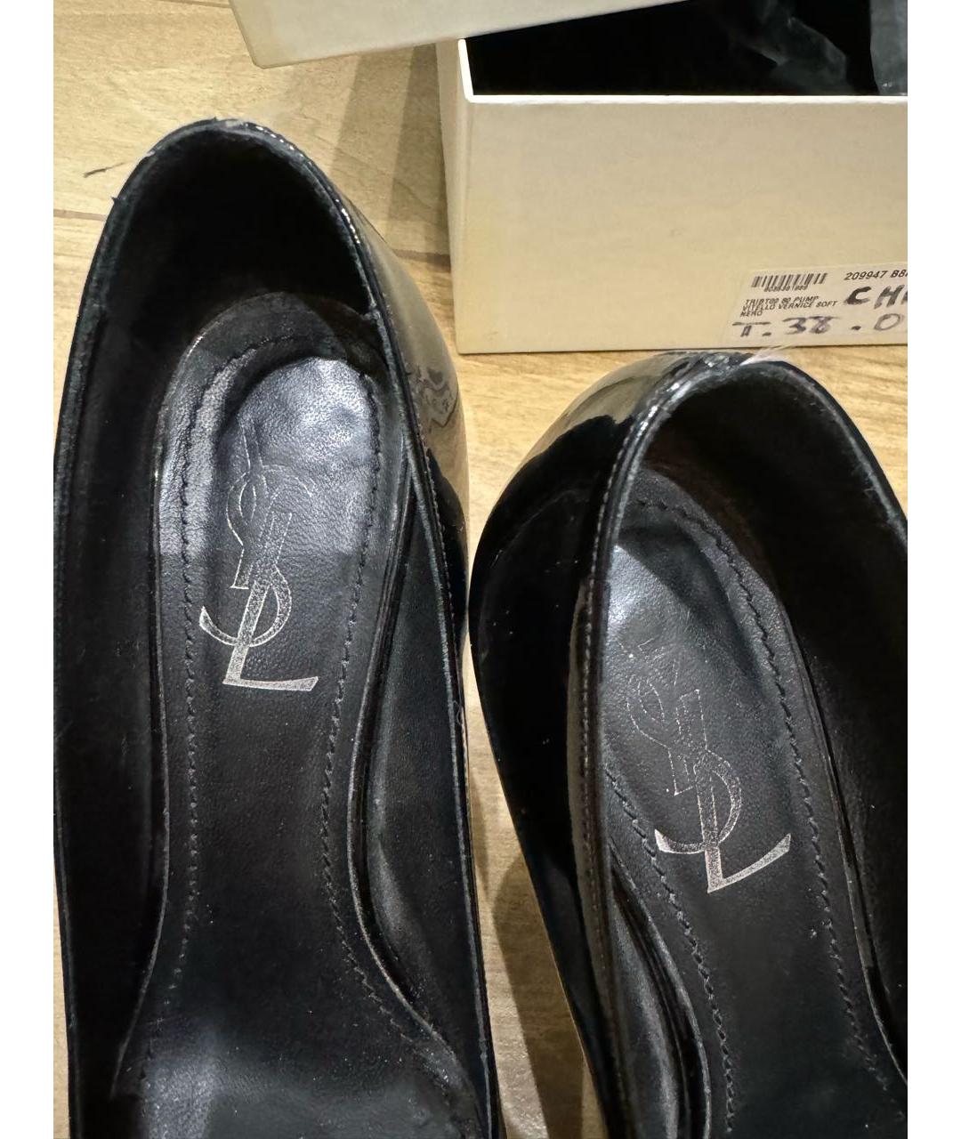 SAINT LAURENT Черные туфли из лакированной кожи, фото 7