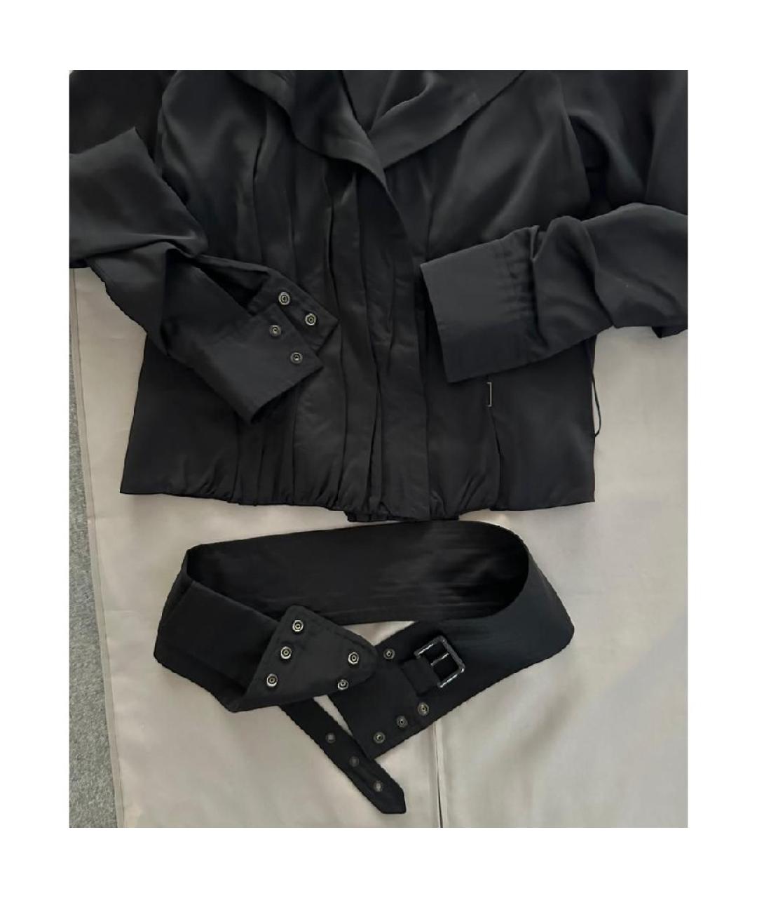 SAINT LAURENT Черная шелковая блузы, фото 6