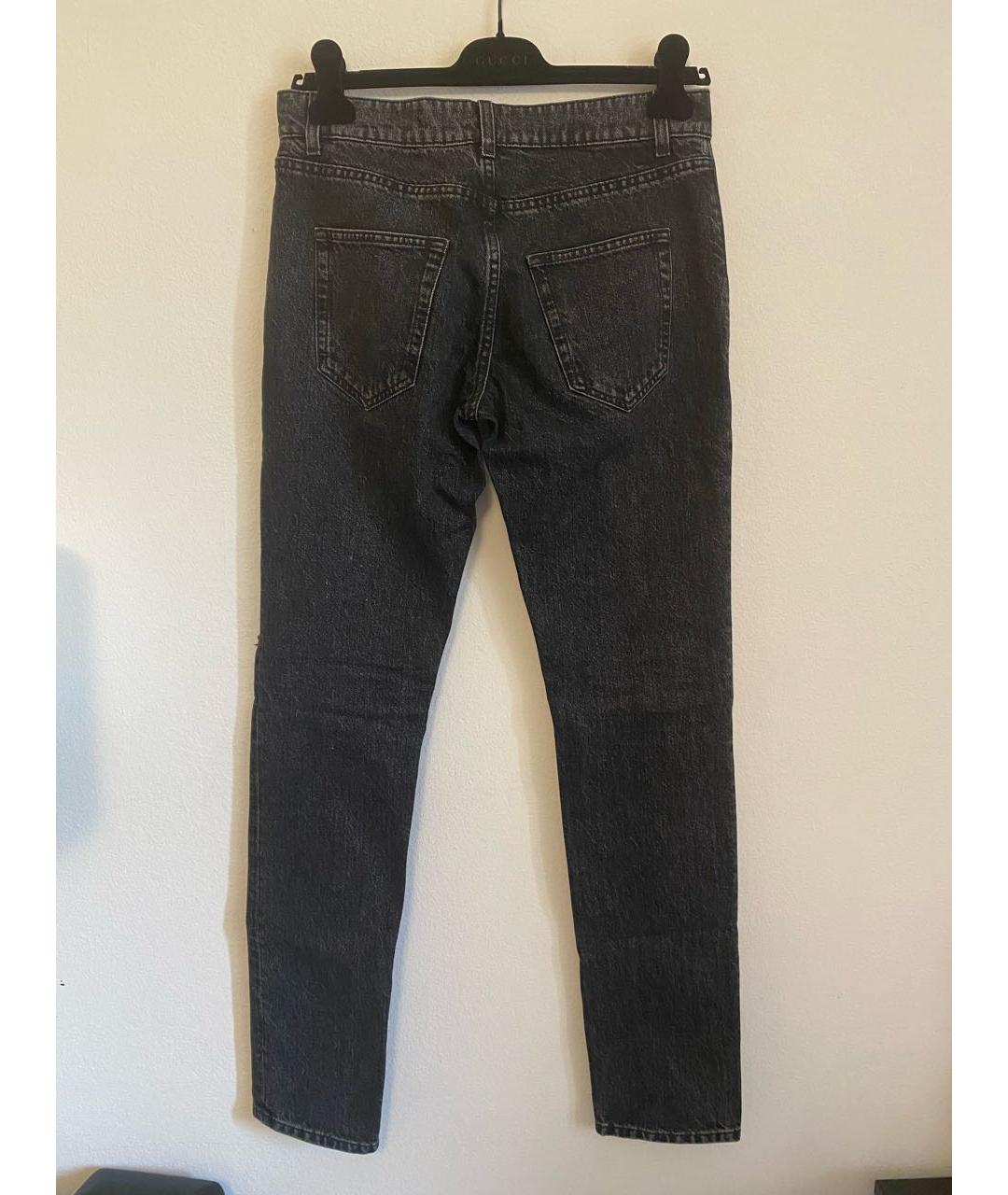 SAINT LAURENT Черные хлопковые джинсы слим, фото 2