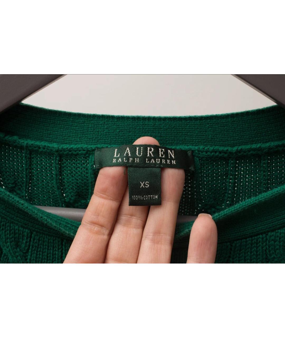 RALPH LAUREN Зеленый хлопковый джемпер / свитер, фото 2
