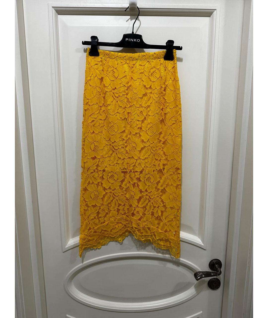 SANDRO Желтая вискозная юбка миди, фото 6