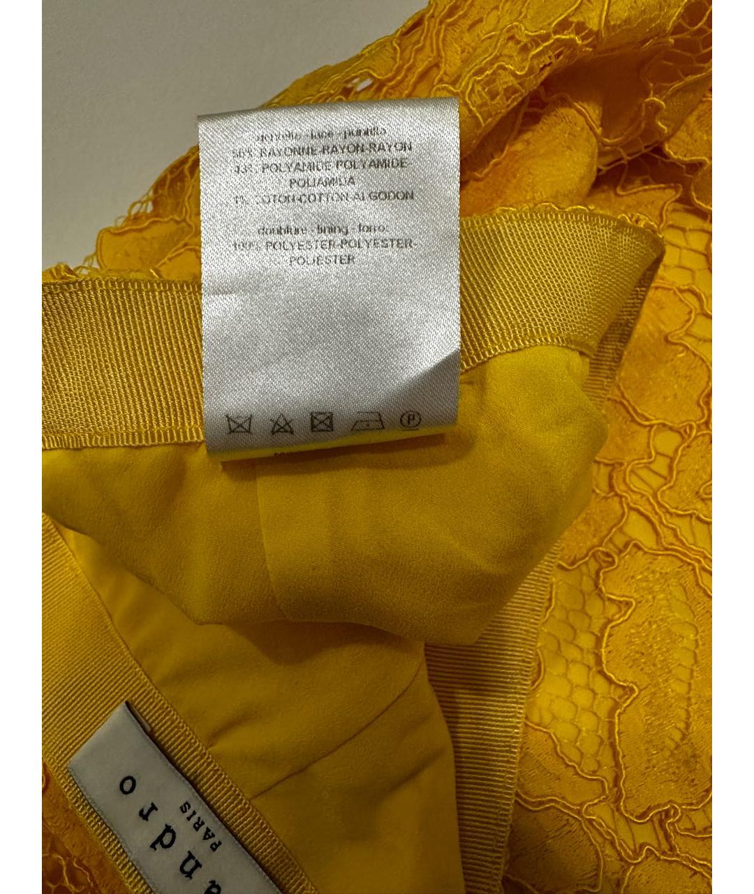 SANDRO Желтая вискозная юбка миди, фото 8