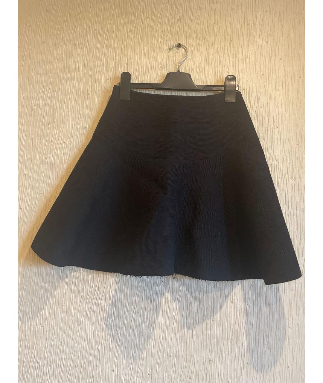 SANDRO Черная полиуретановая юбка мини, фото 4