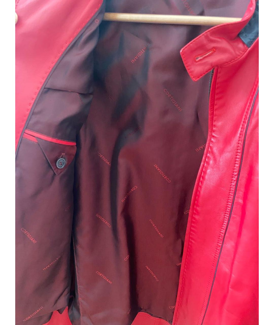 CORTIGIANI Красная кожаная куртка, фото 4