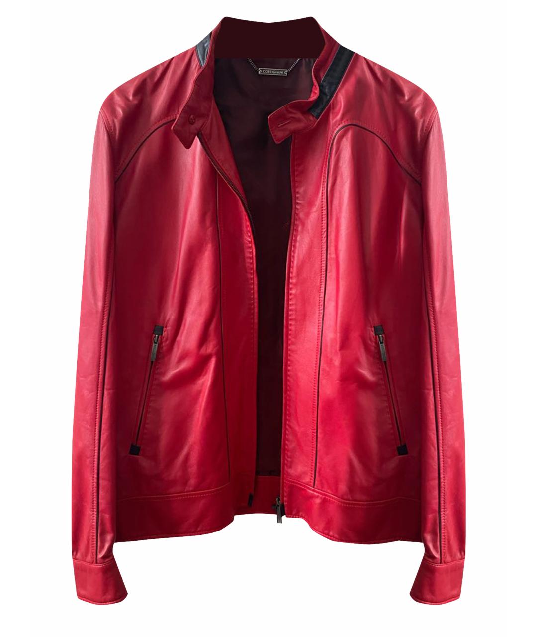 CORTIGIANI Красная кожаная куртка, фото 1