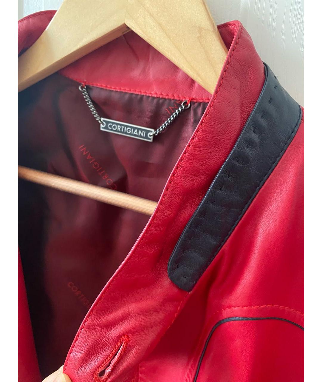 CORTIGIANI Красная кожаная куртка, фото 2
