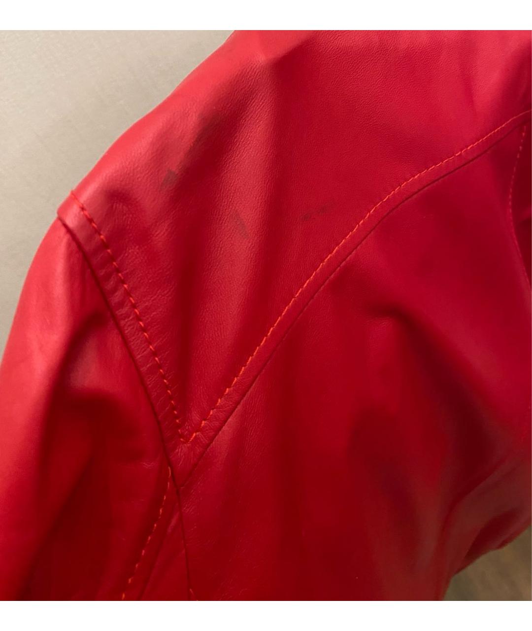 CORTIGIANI Красная кожаная куртка, фото 7