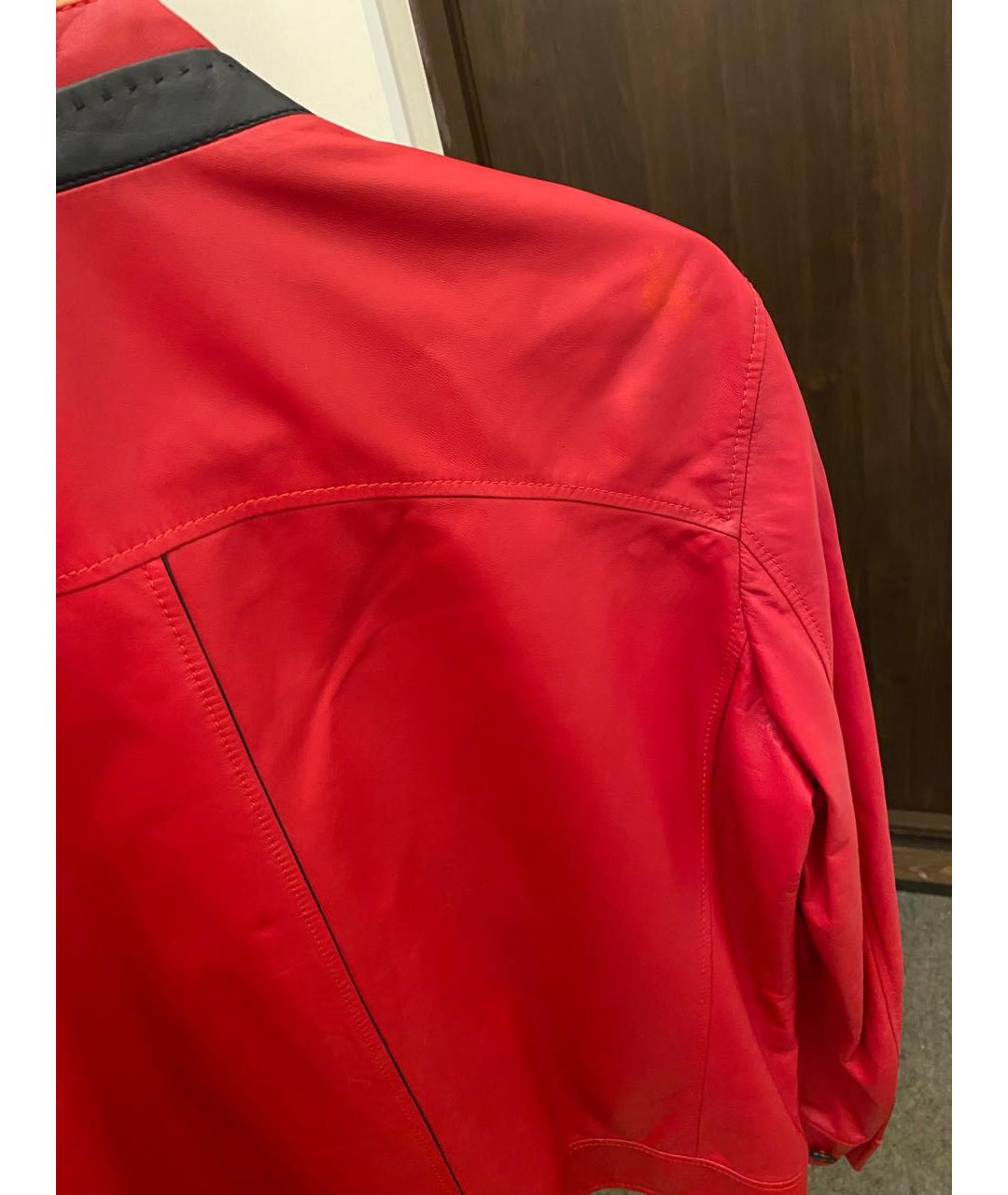 CORTIGIANI Красная кожаная куртка, фото 8