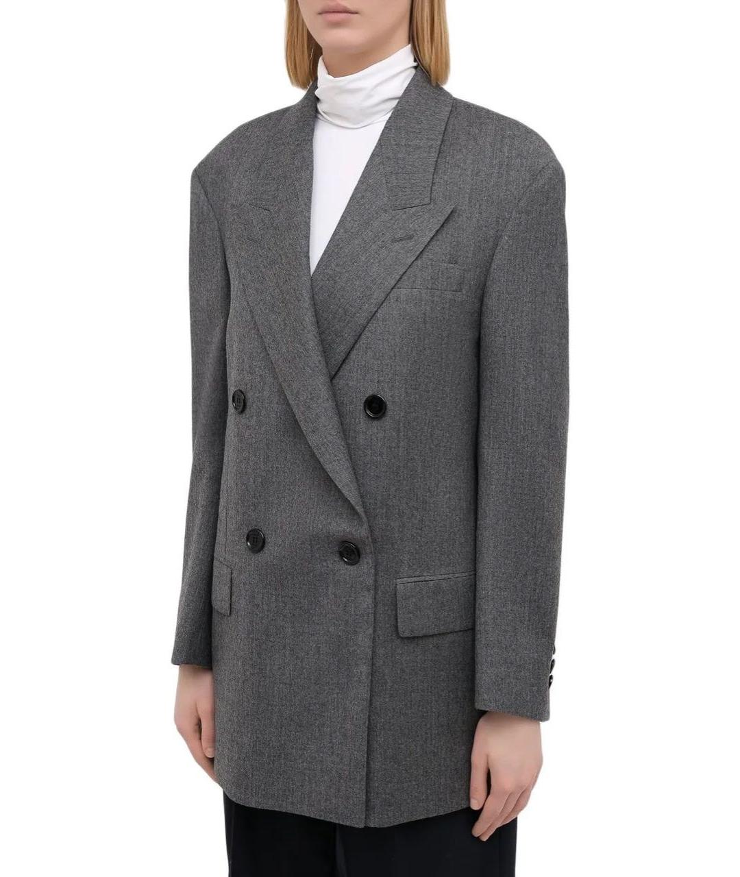 FENDI Серый шерстяной жакет/пиджак, фото 3