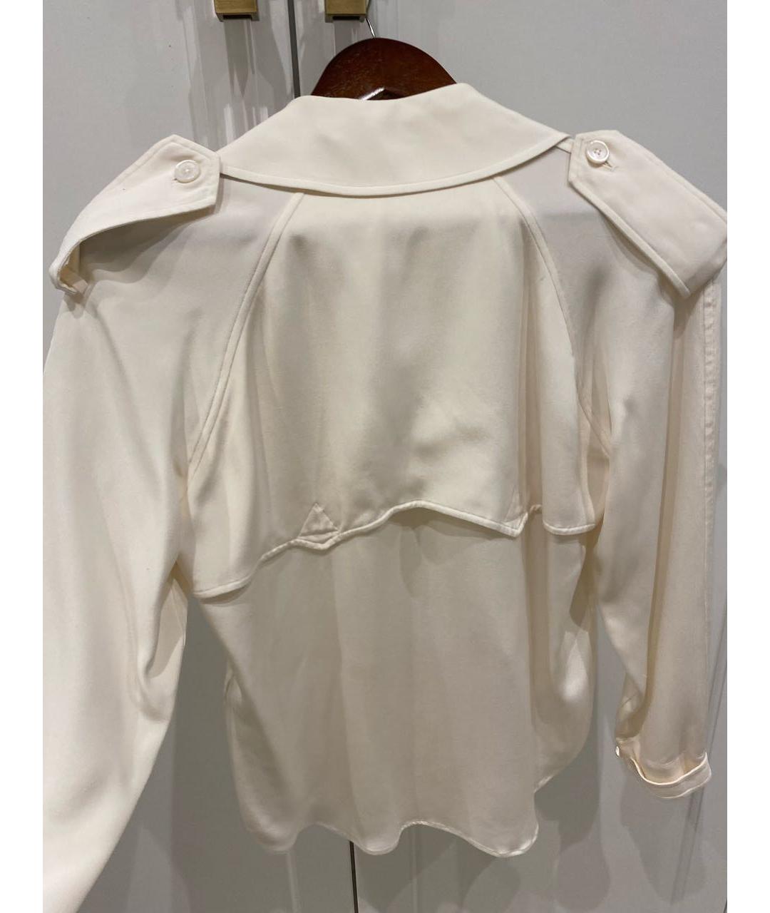 RALPH LAUREN Белая шелковая блузы, фото 3