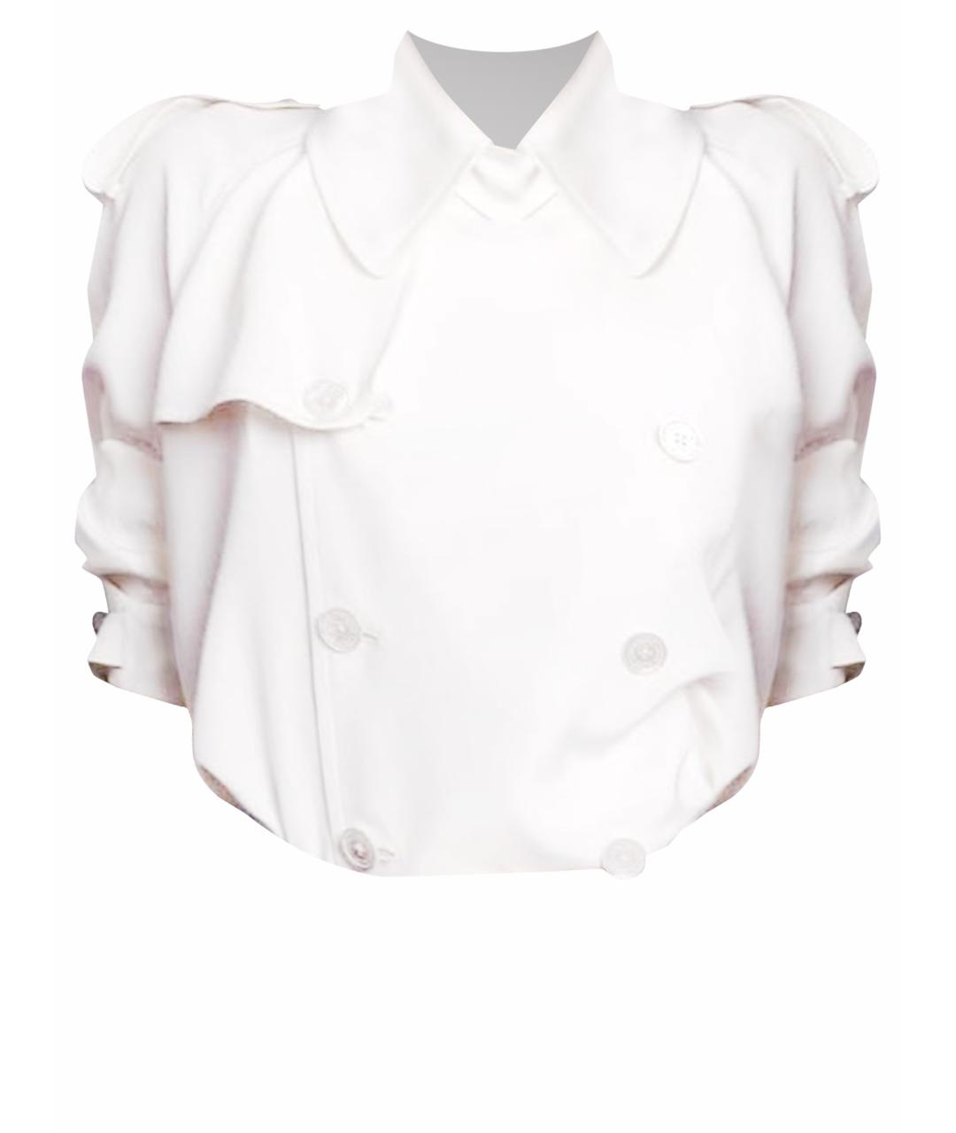 RALPH LAUREN Белая шелковая блузы, фото 1