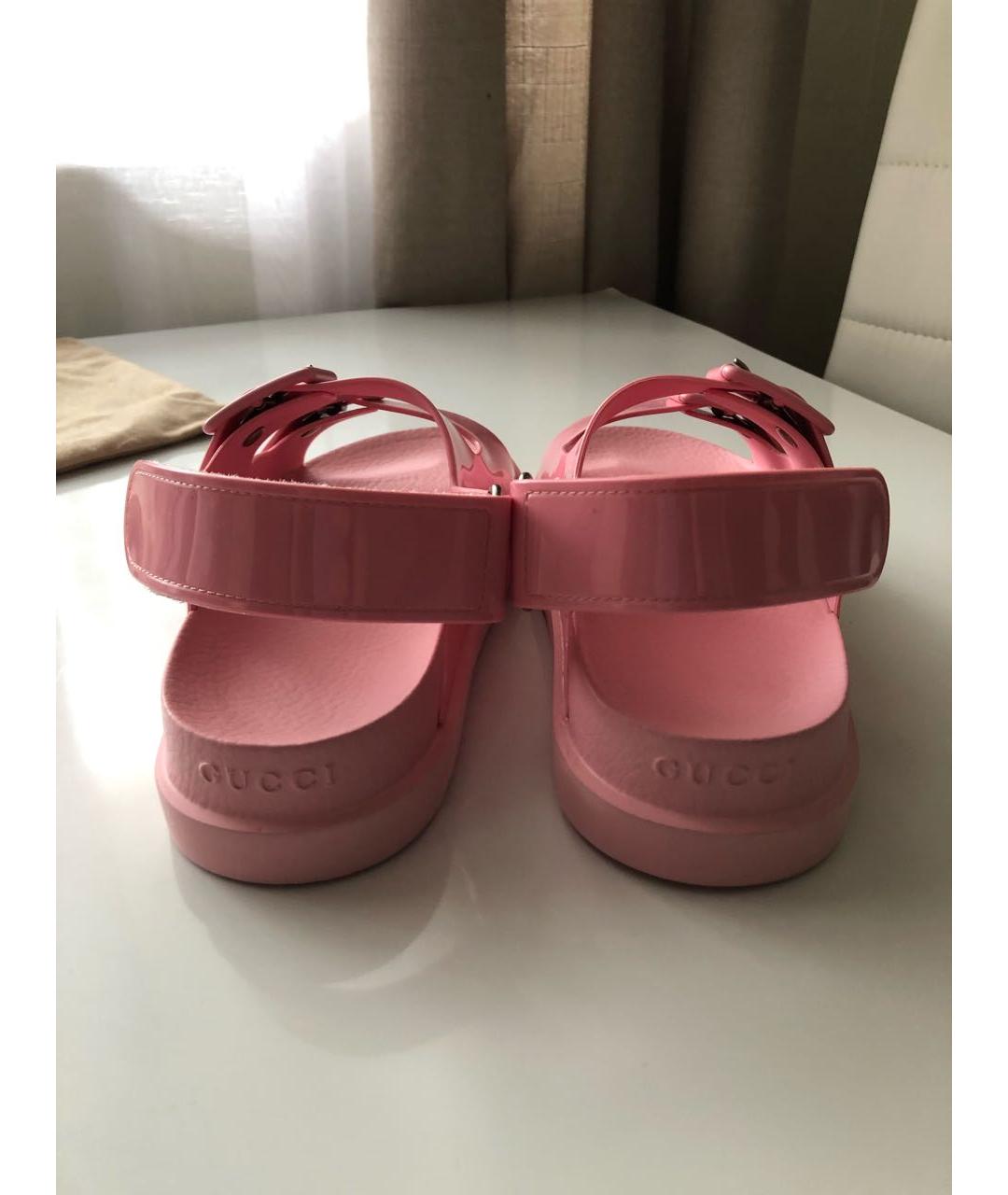 GUCCI Розовые резиновые сандалии, фото 4