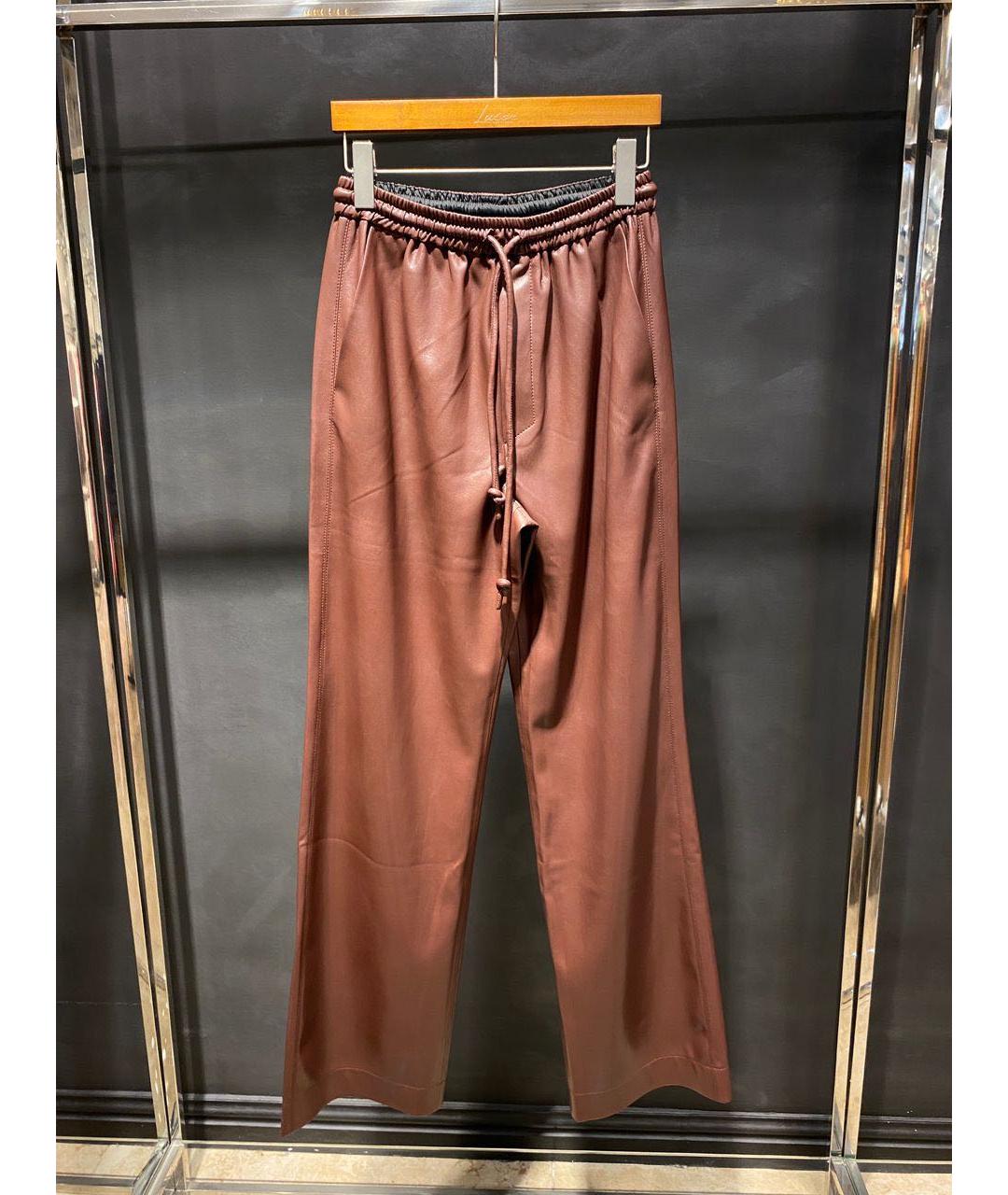 NANUSHKA Бордовые прямые брюки, фото 3