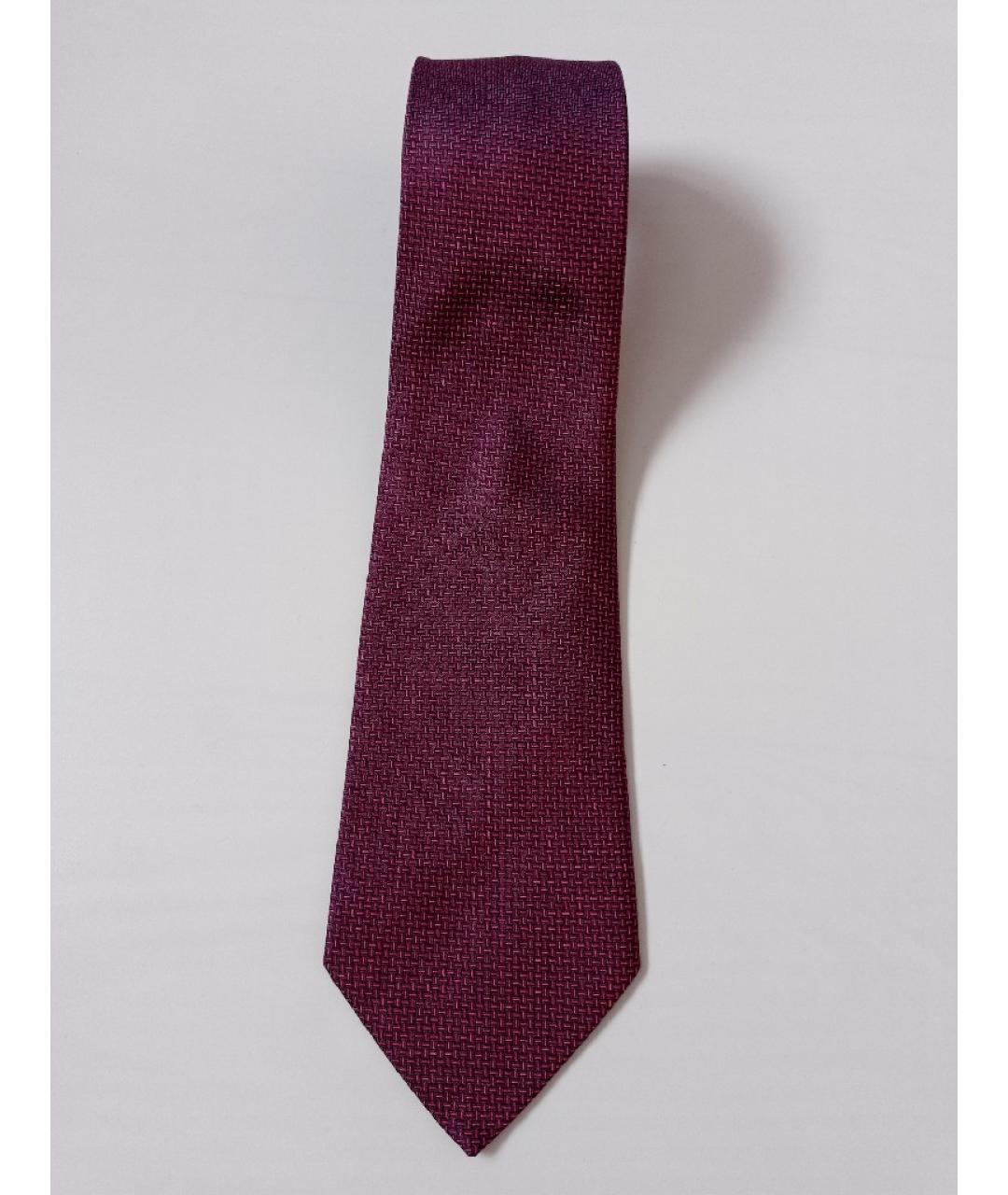 HERMES PRE-OWNED Бордовый шелковый галстук, фото 7