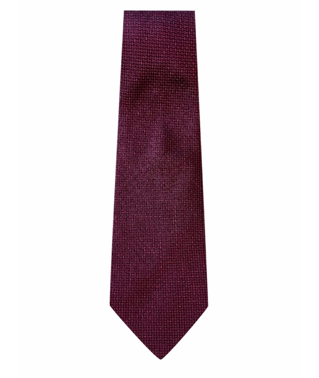 HERMES PRE-OWNED Бордовый шелковый галстук, фото 1