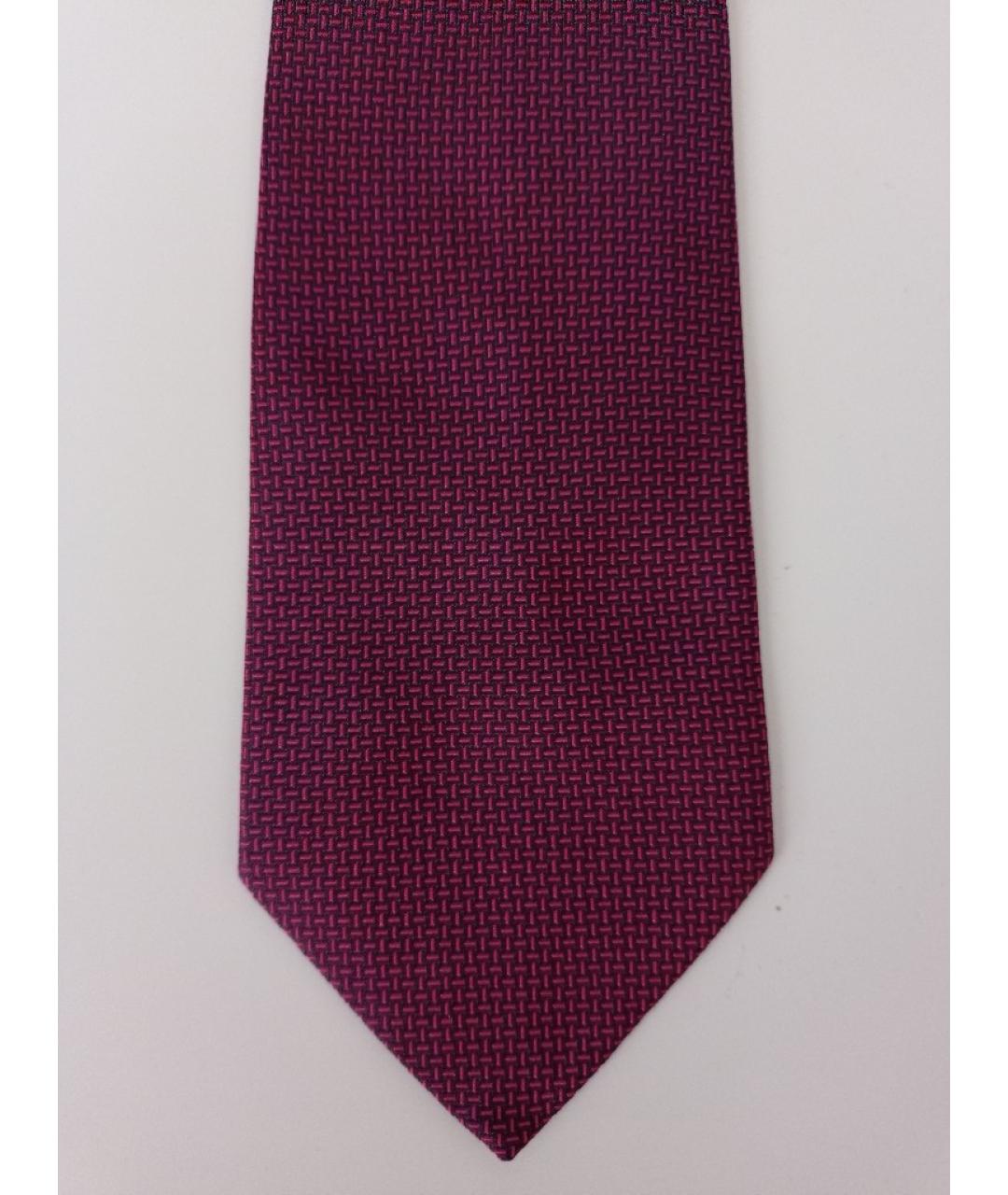 HERMES PRE-OWNED Бордовый шелковый галстук, фото 2