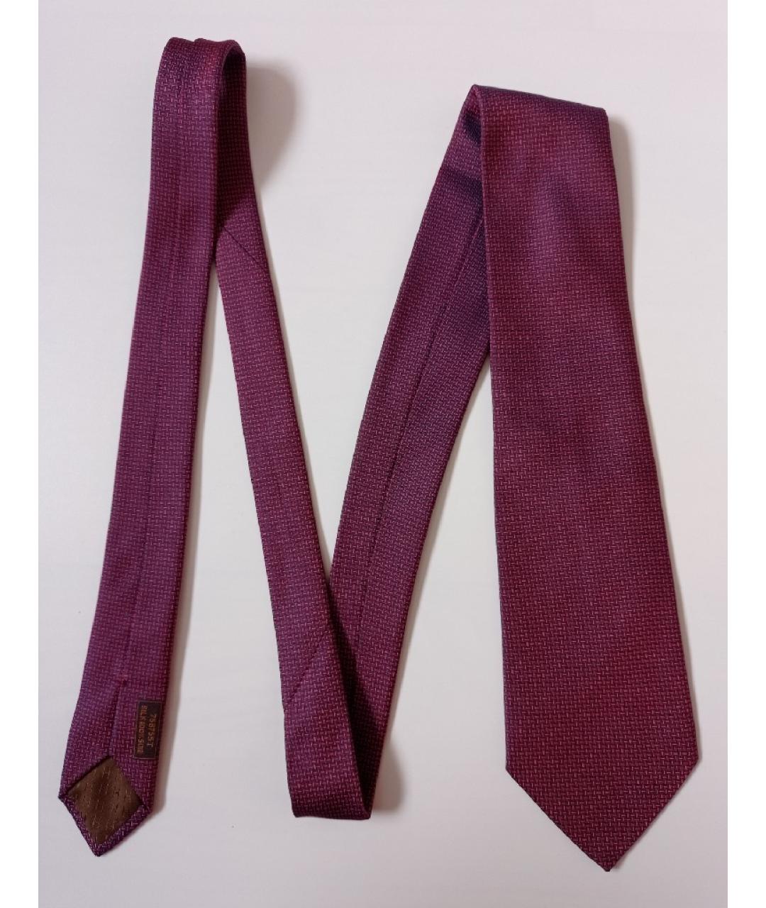 HERMES PRE-OWNED Бордовый шелковый галстук, фото 4