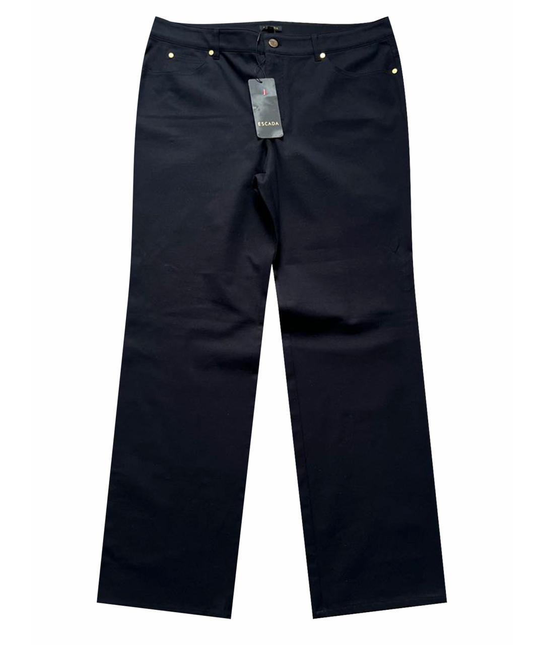 ESCADA Черные хлопко-эластановые прямые брюки, фото 1