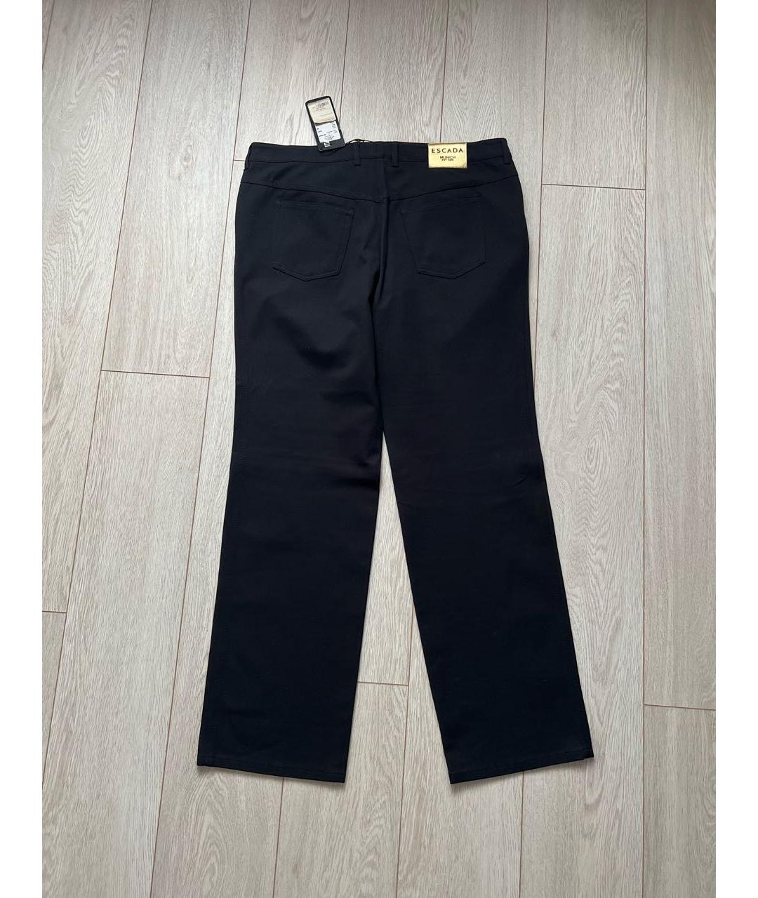 ESCADA Черные хлопко-эластановые прямые брюки, фото 3
