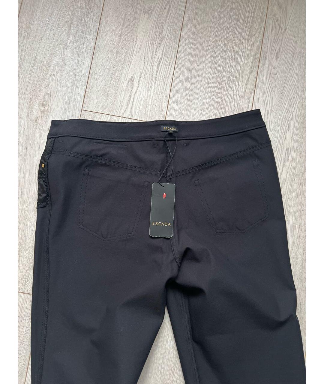 ESCADA Черные хлопко-эластановые прямые брюки, фото 6
