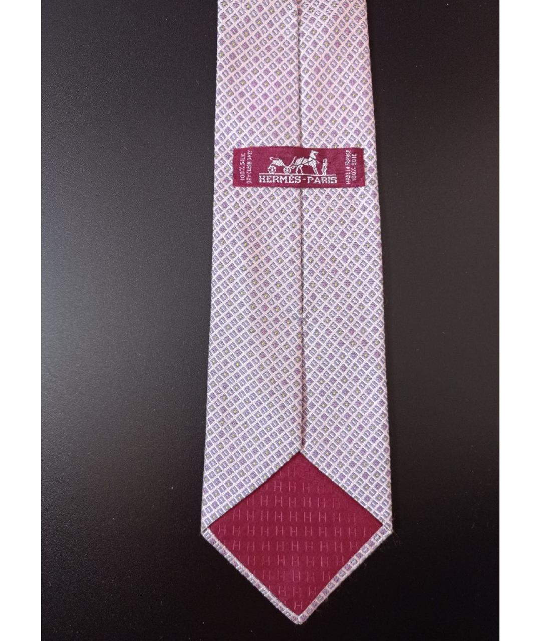 HERMES PRE-OWNED Розовый шелковый галстук, фото 6