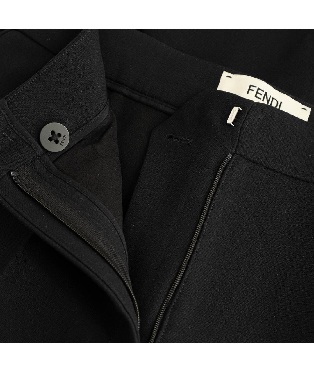 FENDI Черные шерстяные прямые брюки, фото 4