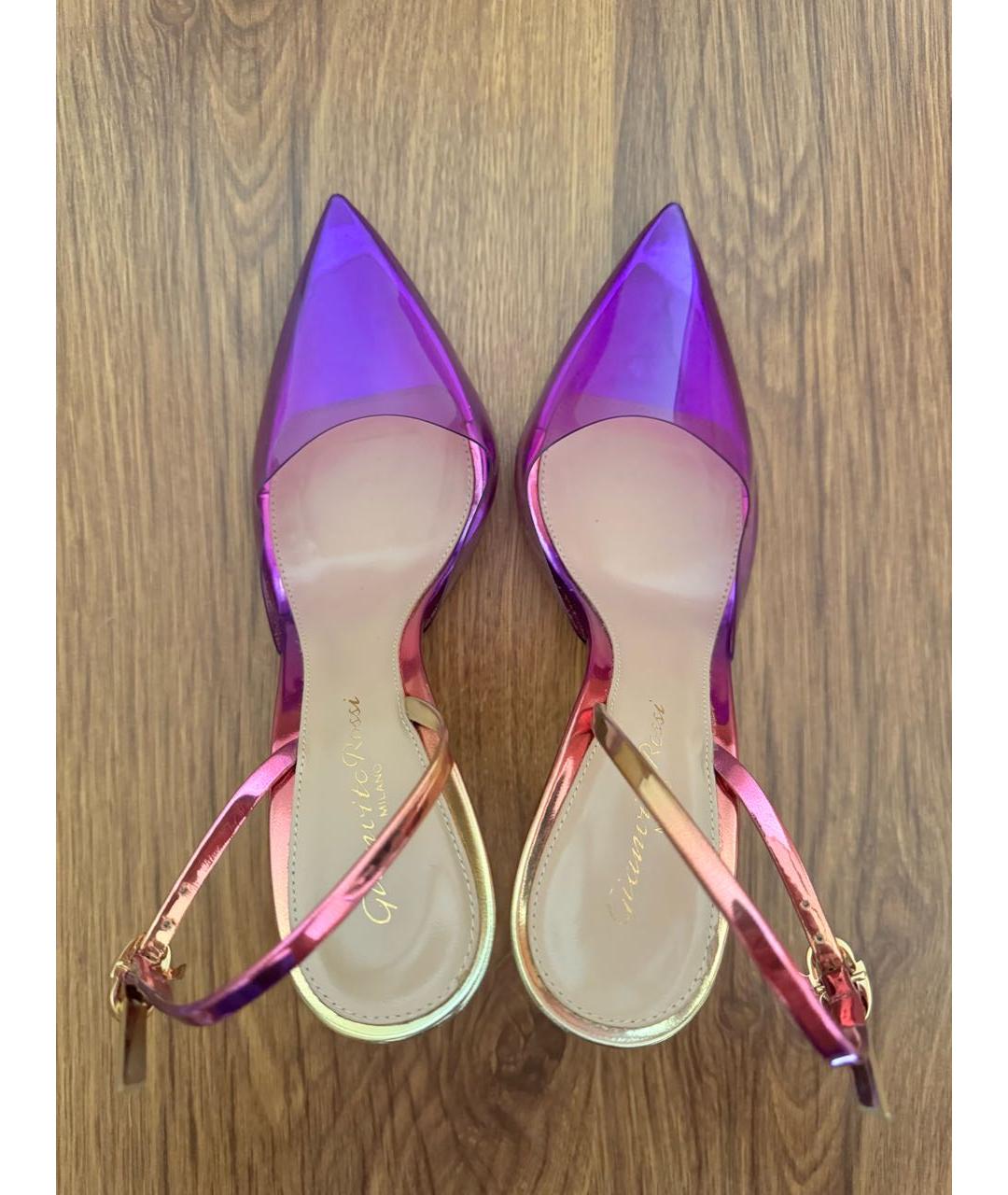 GIANVITO ROSSI Фиолетовые кожаные туфли, фото 3