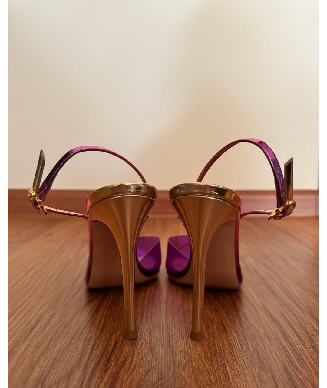 GIANVITO ROSSI Фиолетовые кожаные туфли, фото 4