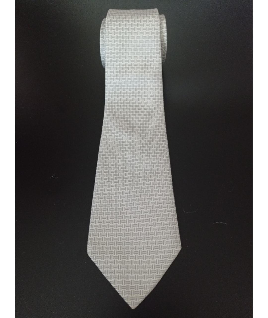 HERMES PRE-OWNED Серый шелковый галстук, фото 8