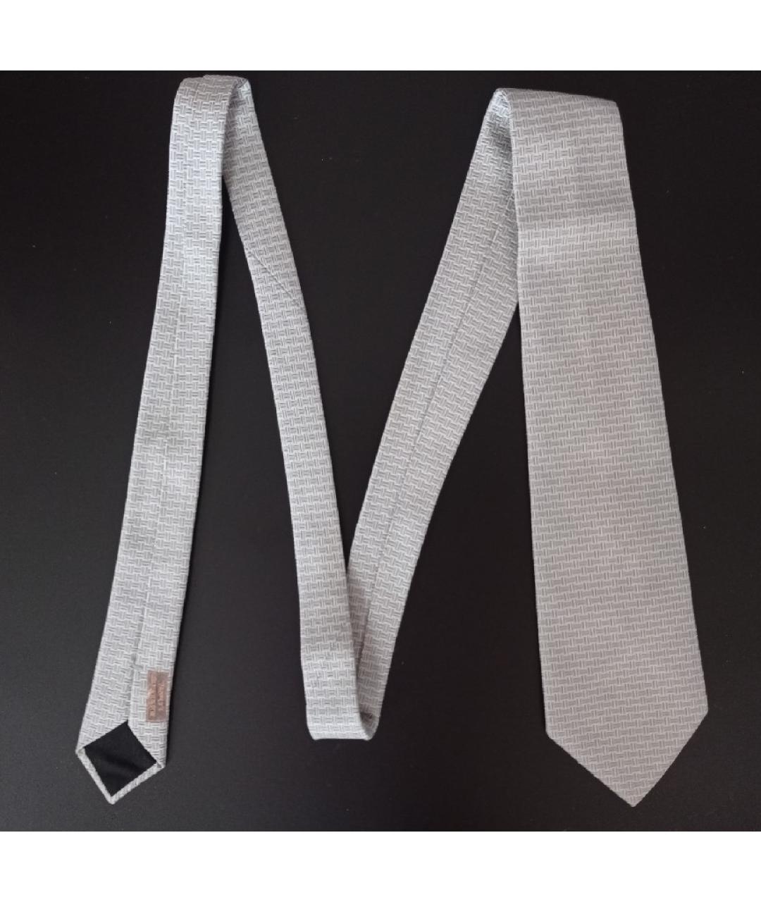 HERMES PRE-OWNED Серый шелковый галстук, фото 4