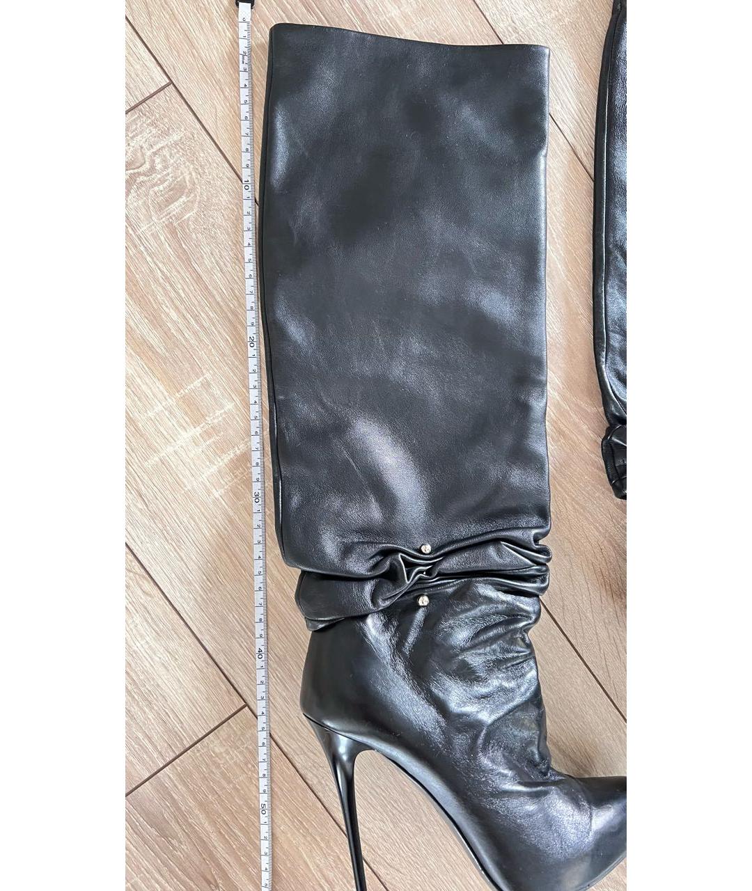 GIAN MARCO LORENZI Черные кожаные ботфорты, фото 5