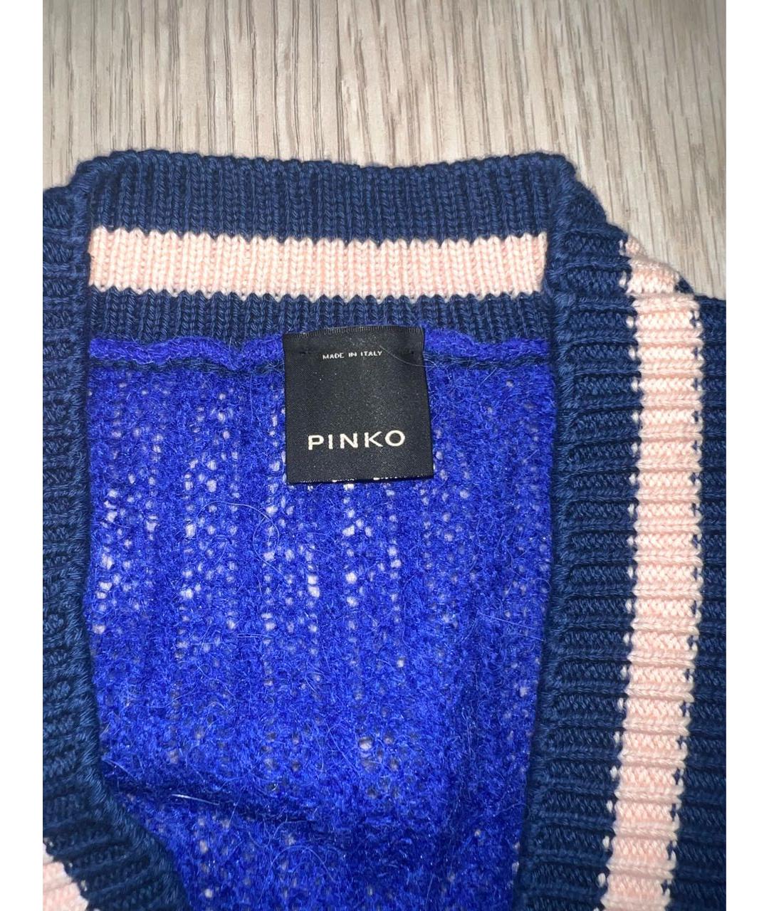 PINKO Синий шерстяной джемпер / свитер, фото 3