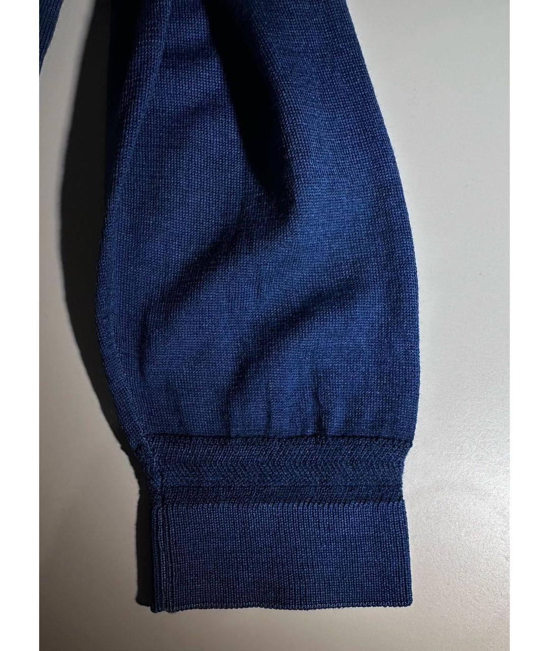 HUGO BOSS Темно-синий шерстяной джемпер / свитер, фото 4