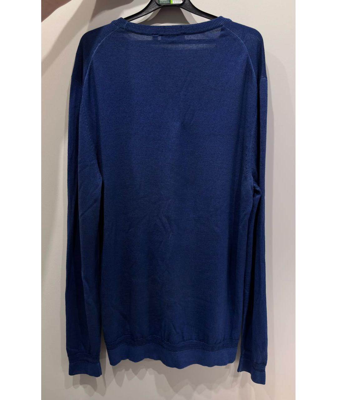 HUGO BOSS Темно-синий шерстяной джемпер / свитер, фото 2