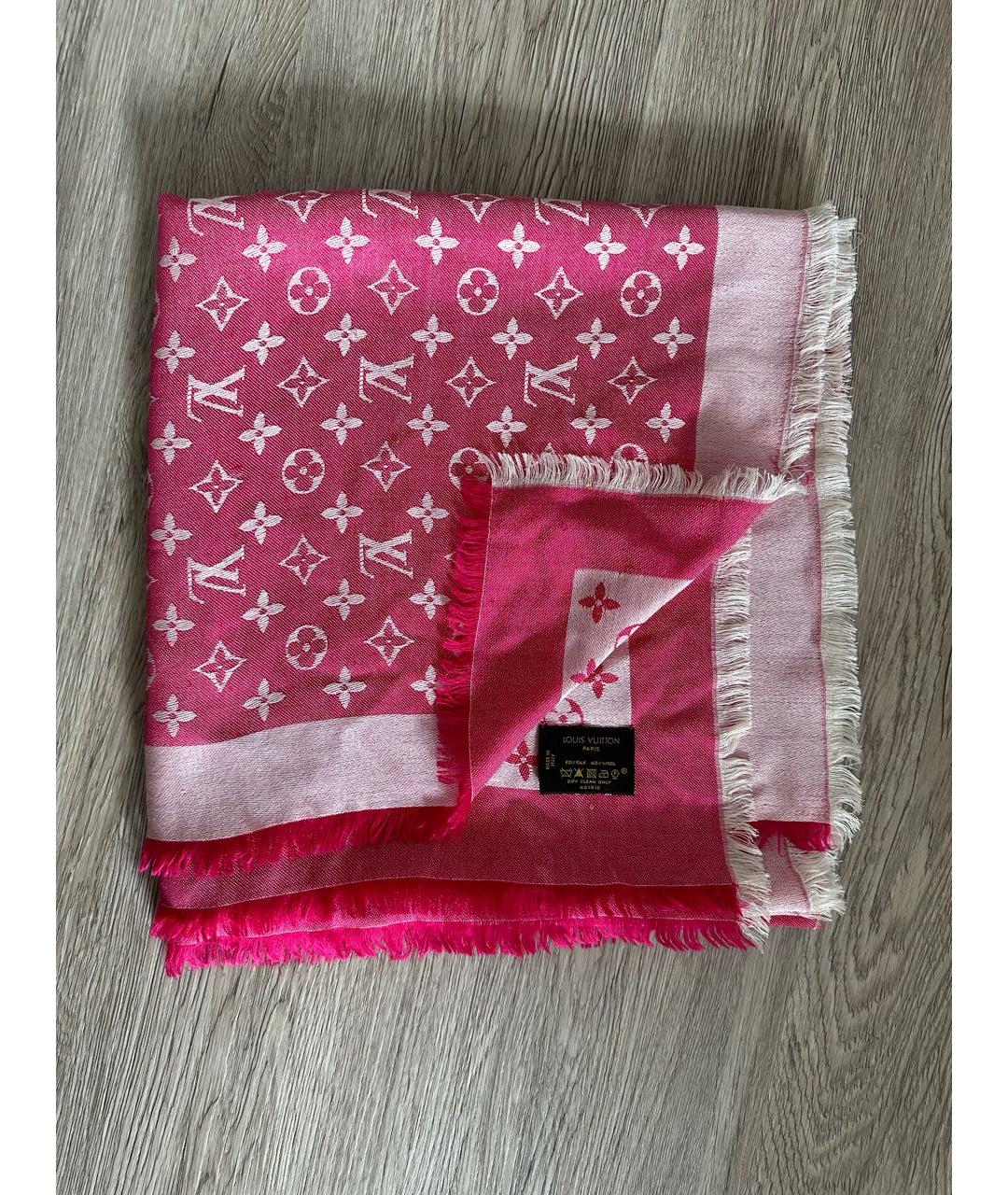 LOUIS VUITTON PRE-OWNED Розовый шелковый платок, фото 4