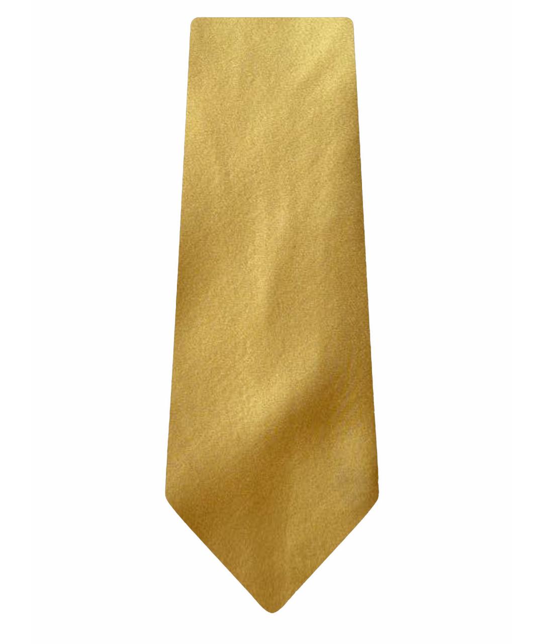 BRIONI Золотой шелковый галстук, фото 1