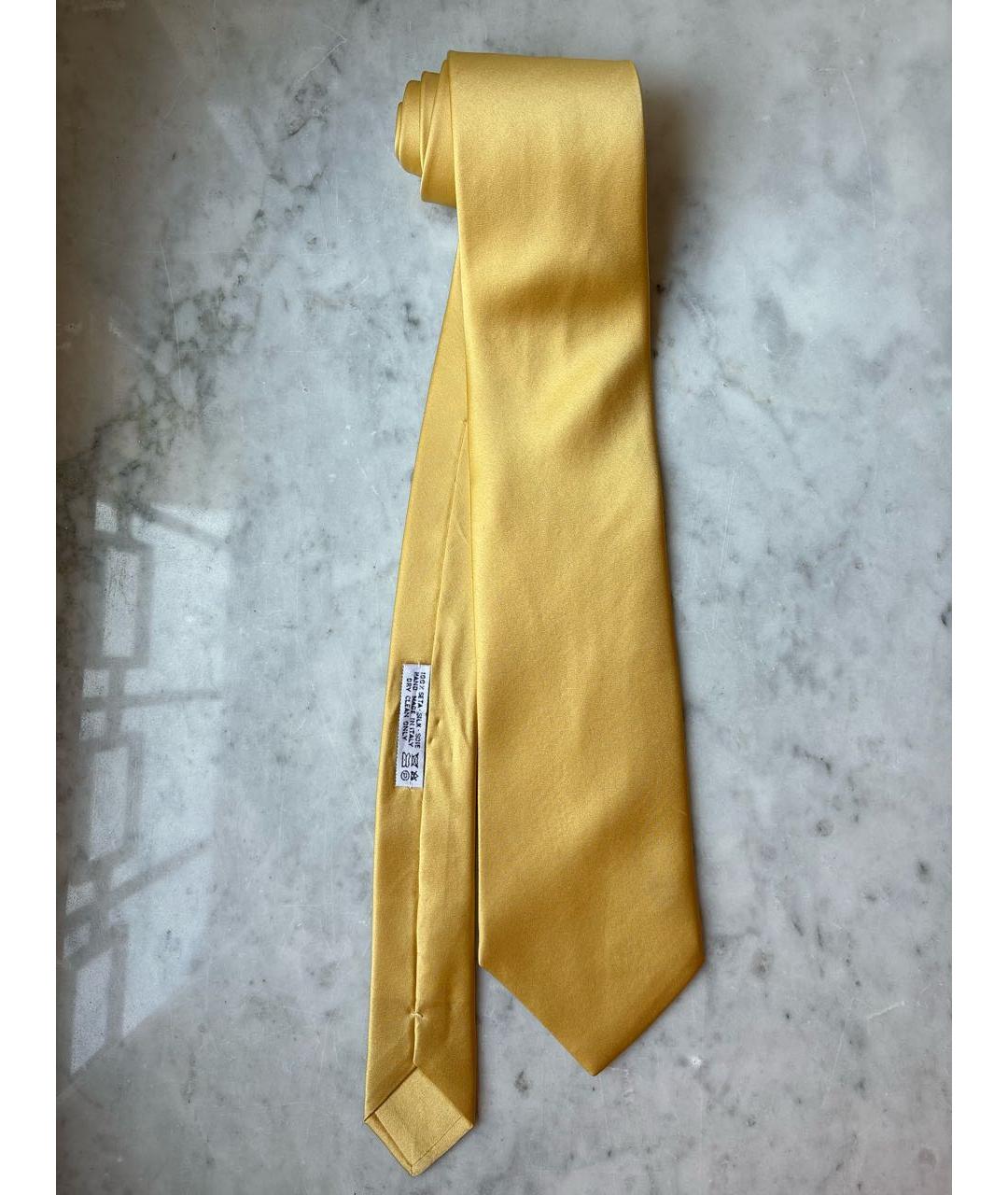 BRIONI Золотой шелковый галстук, фото 6