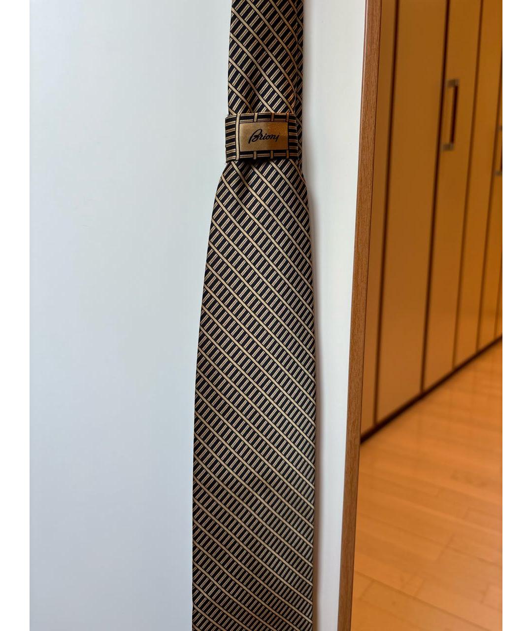 BRIONI Коричневый шелковый галстук, фото 7