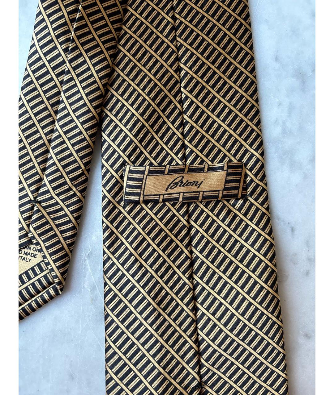 BRIONI Коричневый шелковый галстук, фото 3