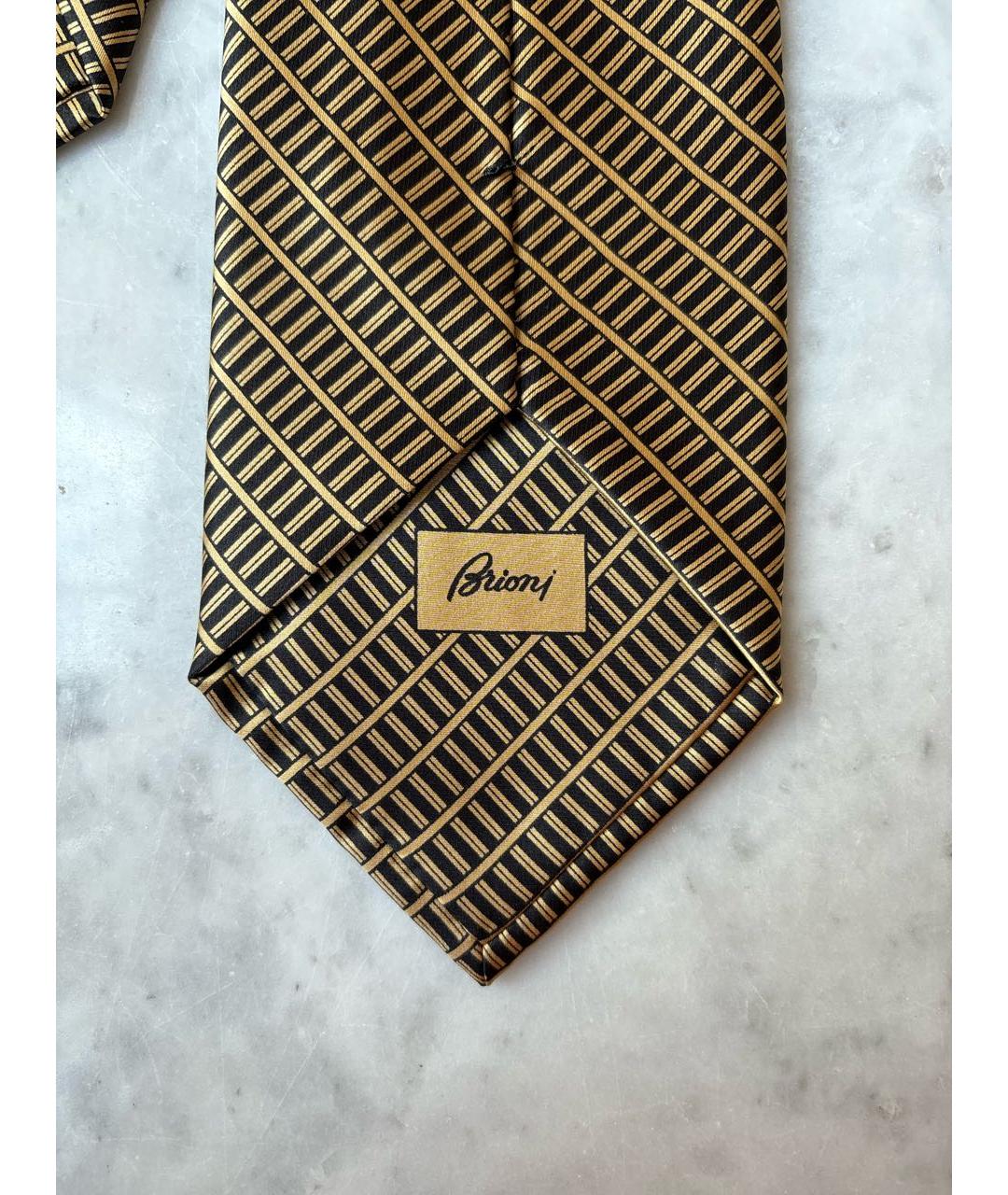 BRIONI Коричневый шелковый галстук, фото 5
