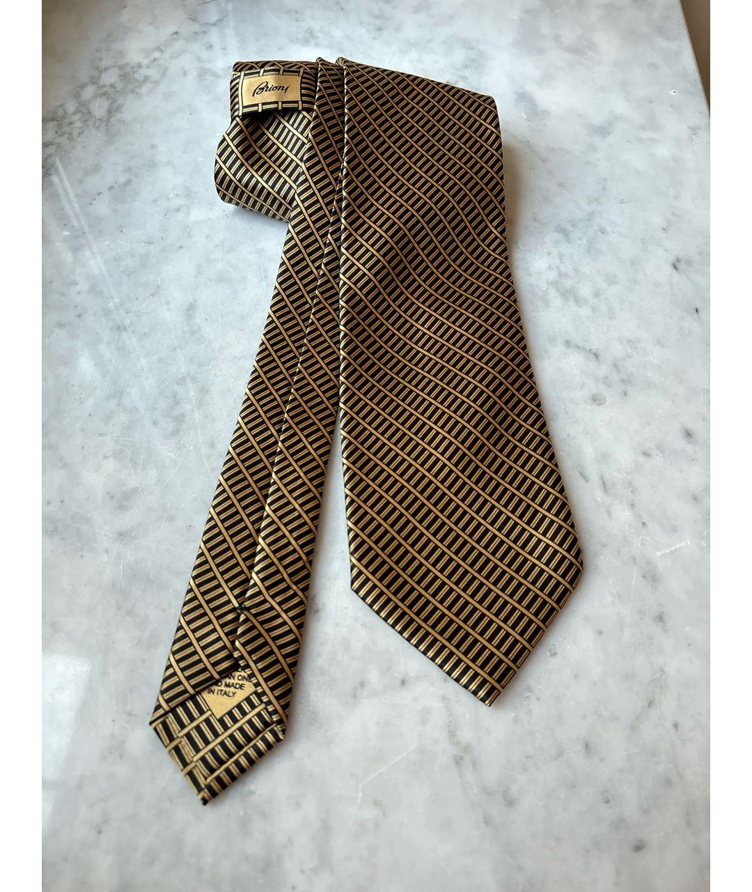 BRIONI Коричневый шелковый галстук, фото 8