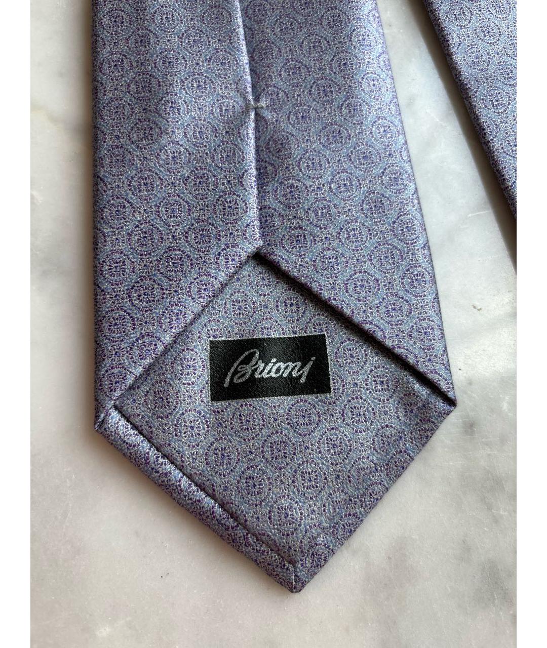 BRIONI Голубой шелковый галстук, фото 5
