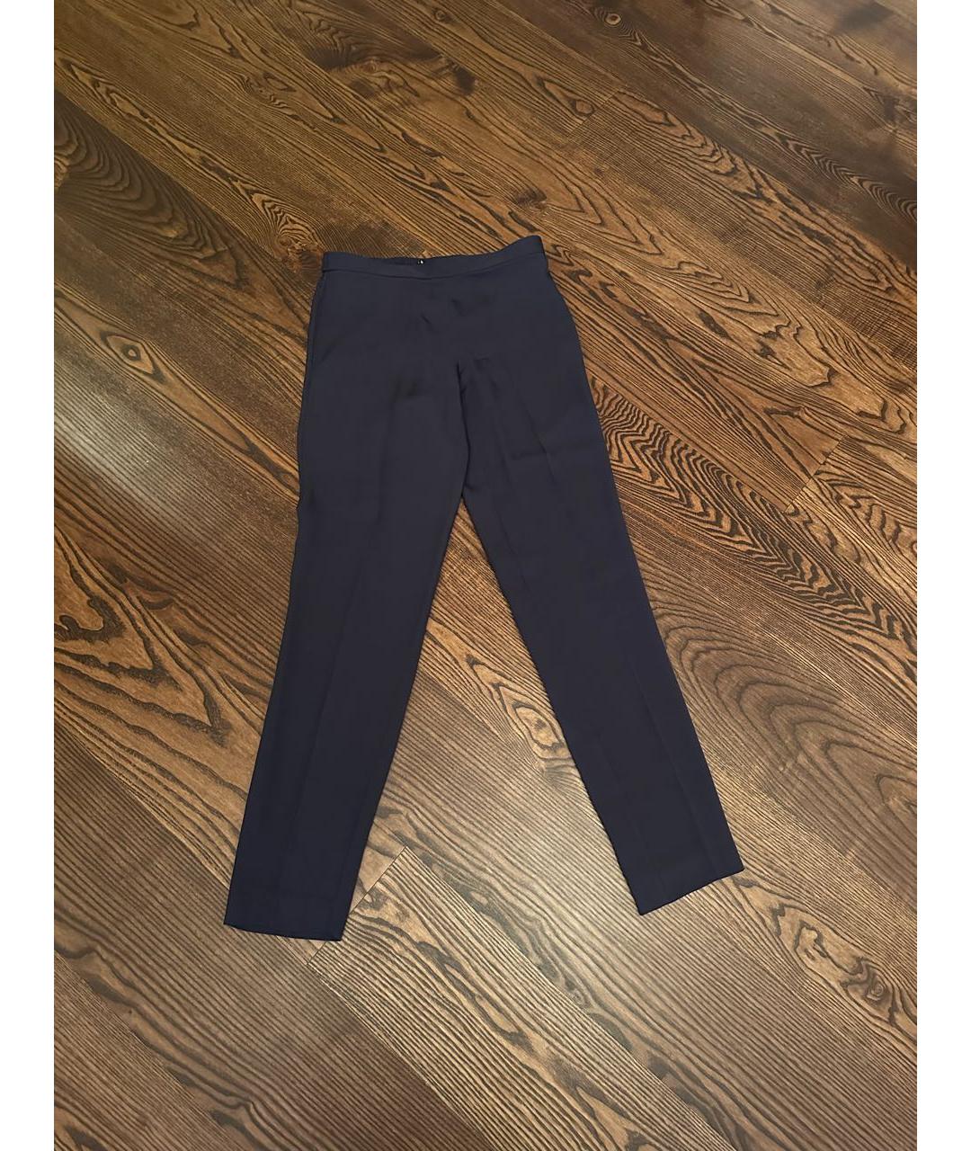 THEORY Синие шелковые брюки узкие, фото 5